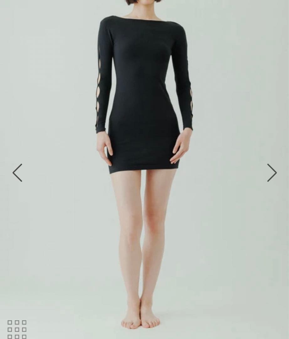 ワンピース yo biotop open sleeve cotton mini dress