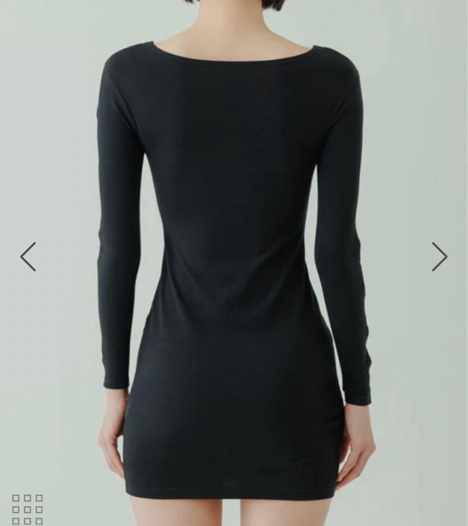 ワンピース yo biotop open sleeve cotton mini dress