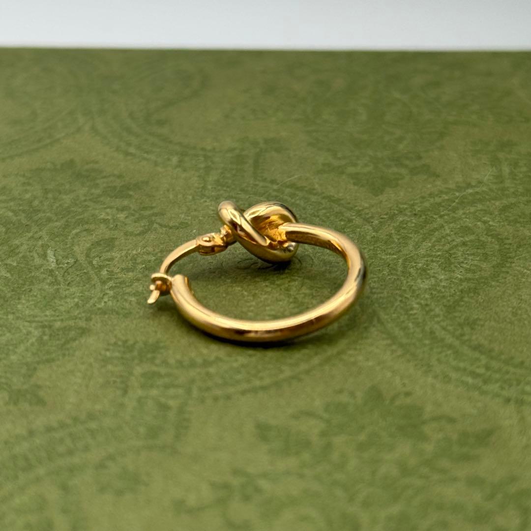 CELINE ノット スモールフープ ゴールド 片耳 ピアス 0837b14