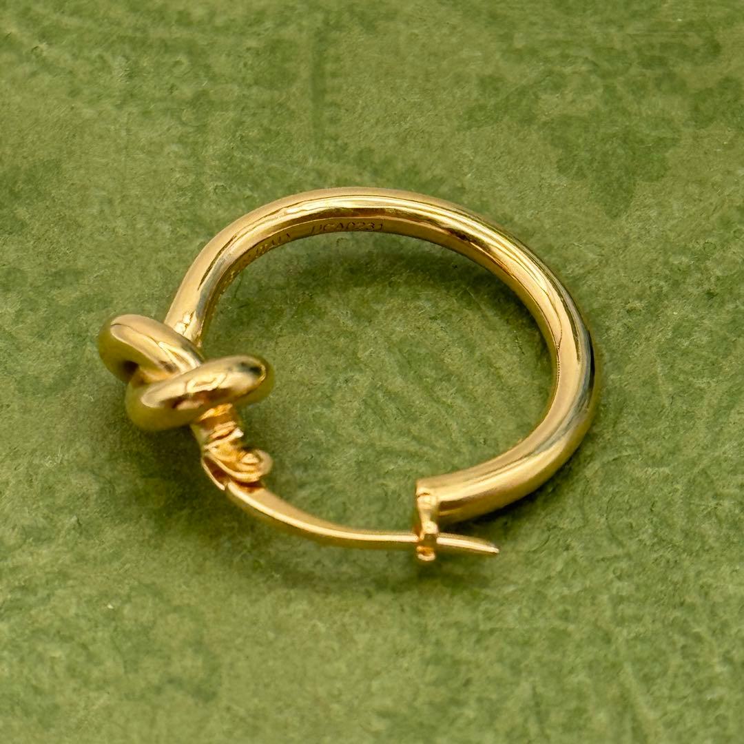 CELINE ノット スモールフープ ゴールド 片耳 ピアス 0837b14