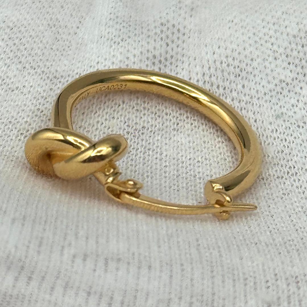 CELINE ノット スモールフープ ゴールド 片耳 ピアス 0837b14