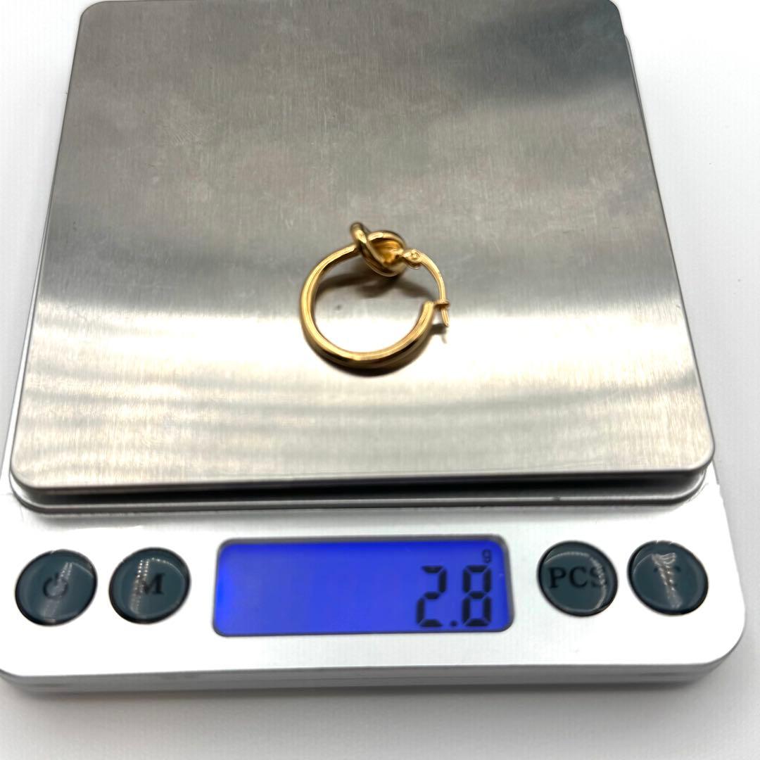 CELINE ノット スモールフープ ゴールド 片耳 ピアス 0837b14