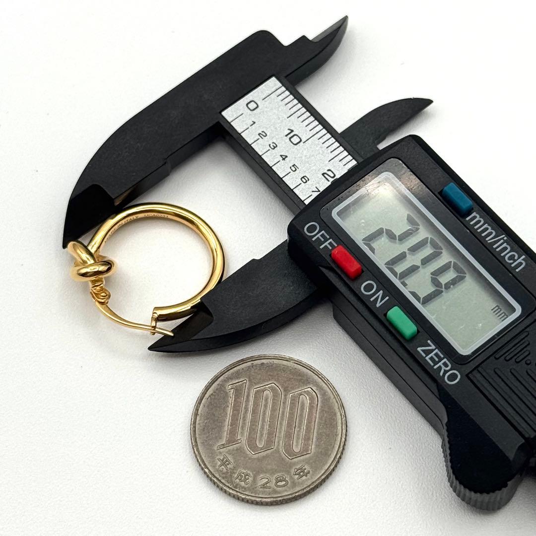 CELINE ノット スモールフープ ゴールド 片耳 ピアス 0837b14