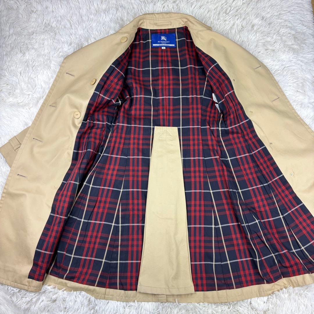 【美品】バーバリーブルーレーベル　トレンチコート　ロング丈　ノバチェックベルトM