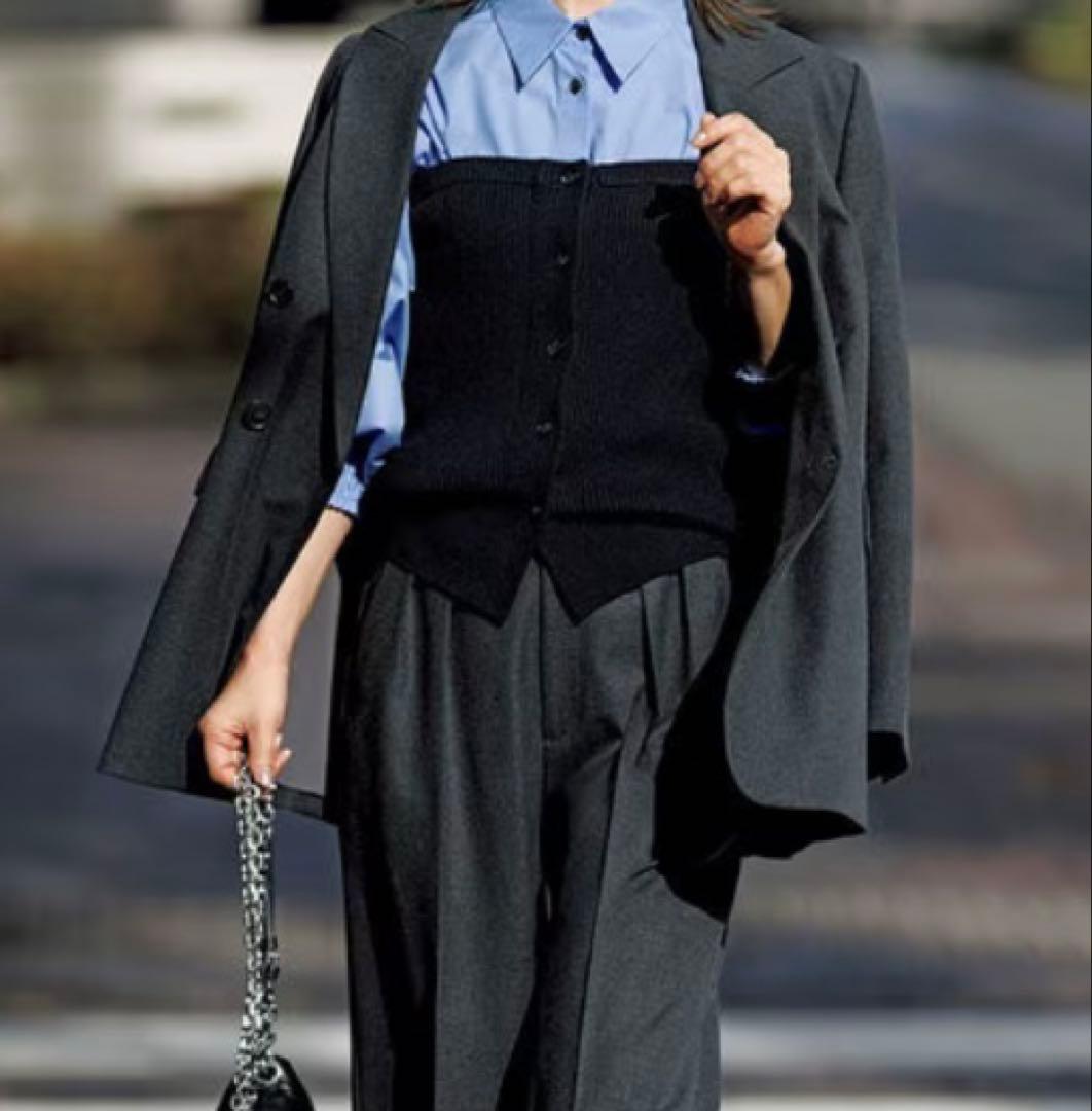 新品UNFILO ダブルブレストジャケット Lサイズ　グレー