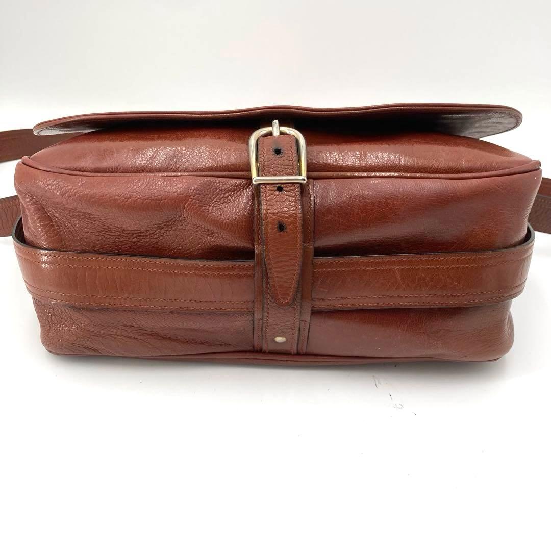 美品✨CELINE セリーヌ ショルダーバッグ 馬車 金具 レザー ブラウン