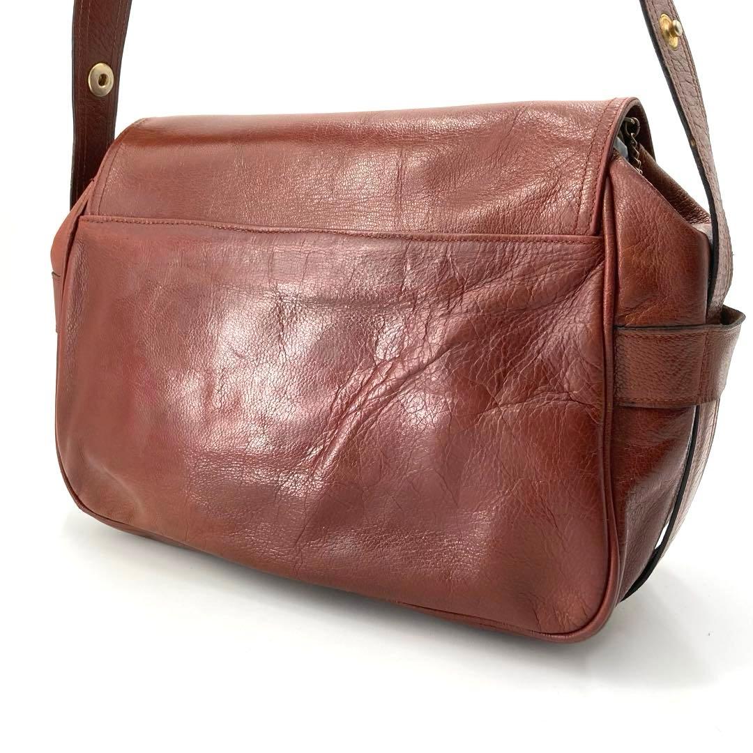 美品✨CELINE セリーヌ ショルダーバッグ 馬車 金具 レザー ブラウン