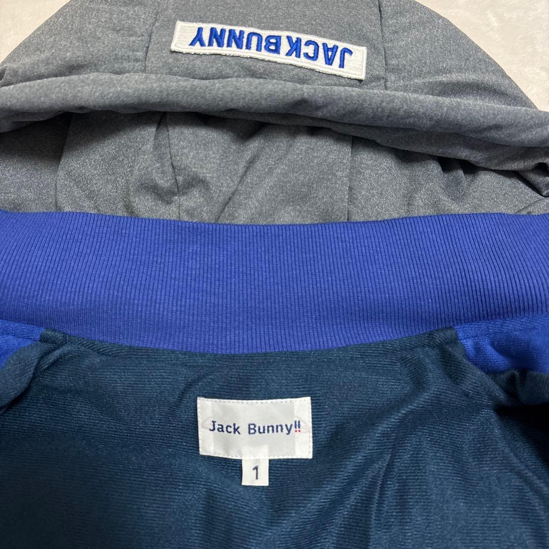 ジャックバニー フード 中綿 ダウン ジップアップ ジャケット ロゴ ワッペン