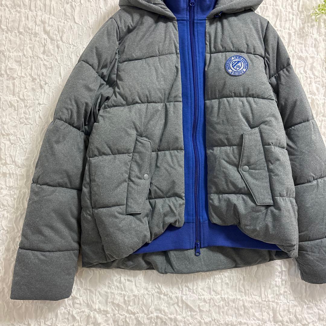 ジャックバニー フード 中綿 ダウン ジップアップ ジャケット ロゴ ワッペン
