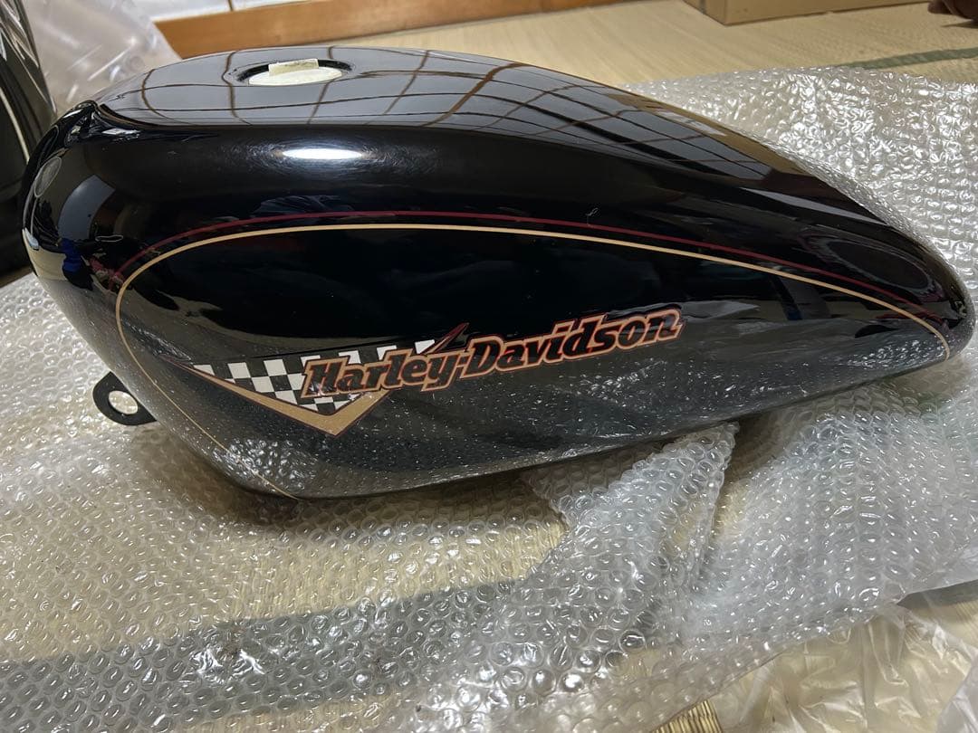 Harley-Davidson 黒 タンク チェッカーフラッグデザイン