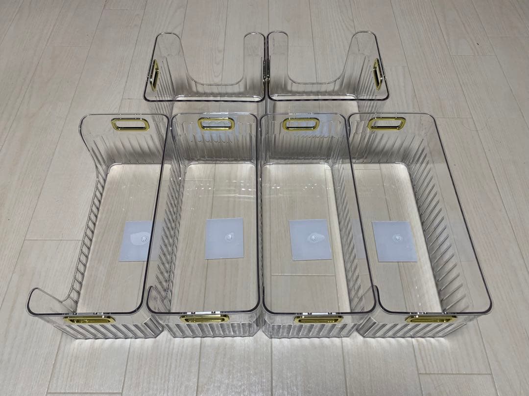 THREEPPY 冷蔵庫用収納ケース　クリア　6点セット