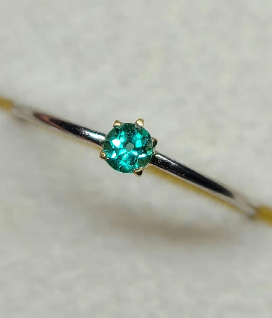 高クラリティ!!★ブラジルバターリャパライバトルマリンリングPt900、18金★