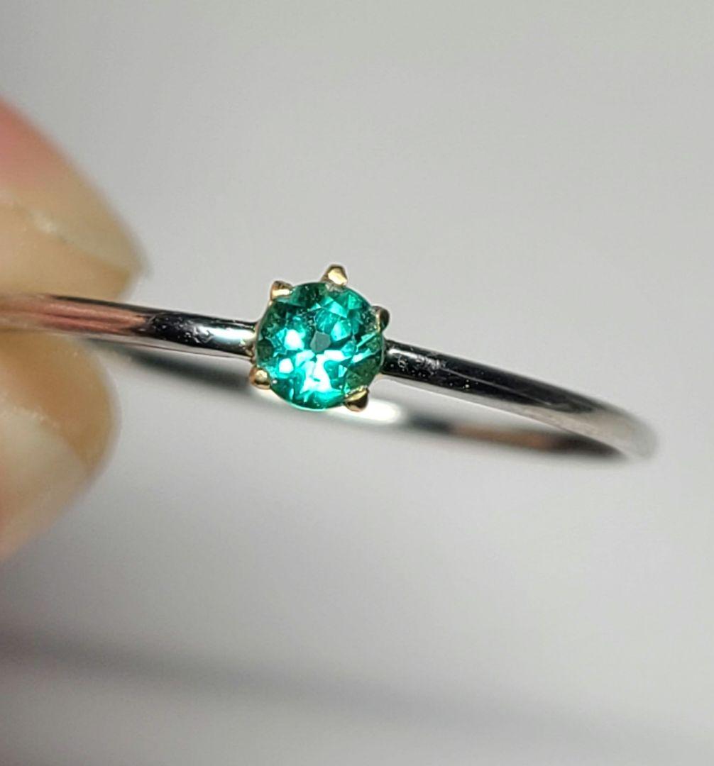 高クラリティ!!★ブラジルバターリャパライバトルマリンリングPt900、18金★