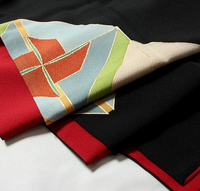 ご注文セット　7098■　Ｌ寸　風車　正絹お振袖　長襦袢付き　美品