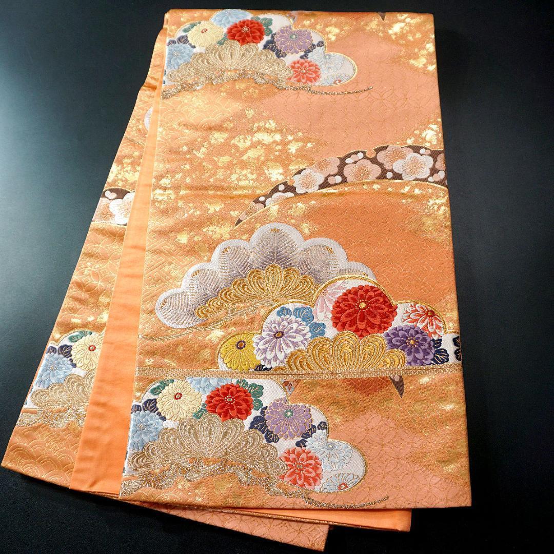 ご注文セット　7098■　Ｌ寸　風車　正絹お振袖　長襦袢付き　美品