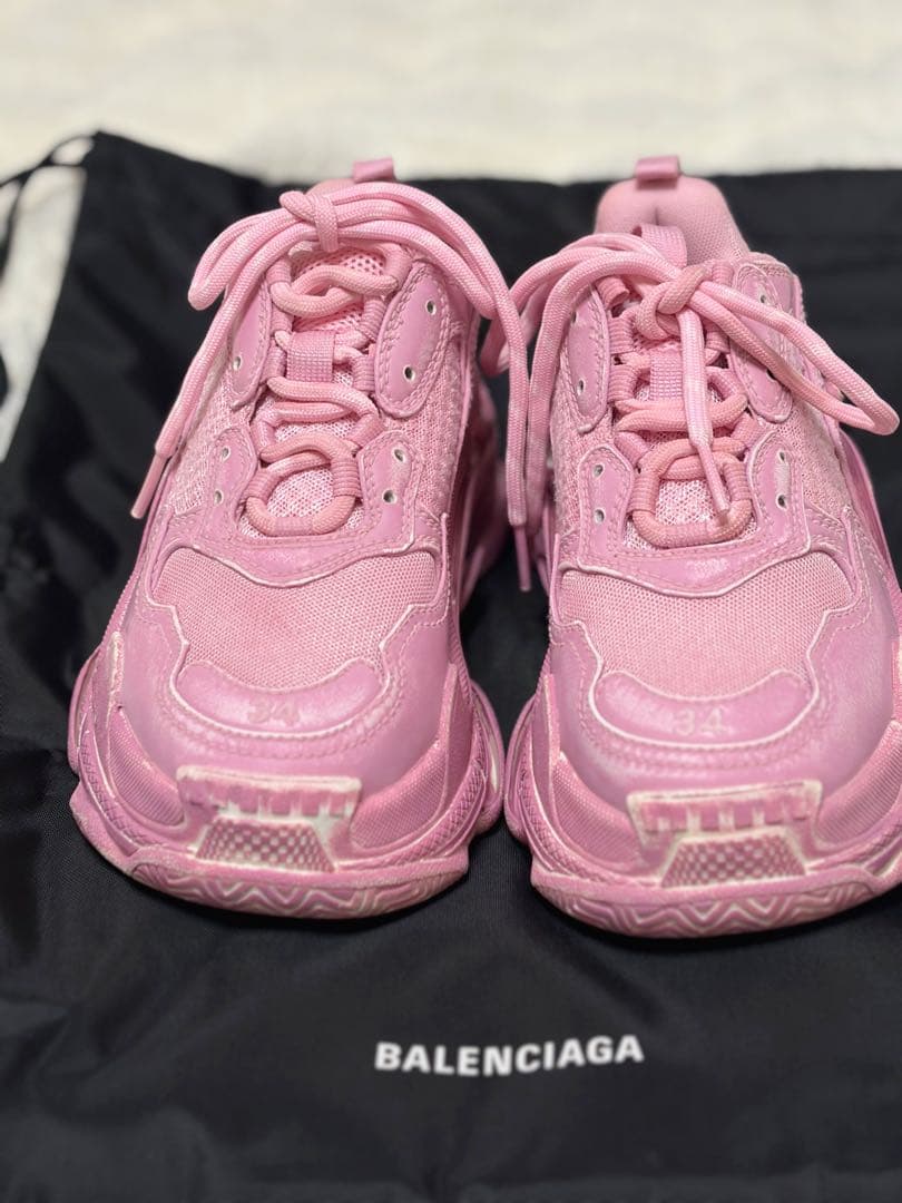 BALENCIAGA トリプルS Triple Sピンク スニーカー 34 新品