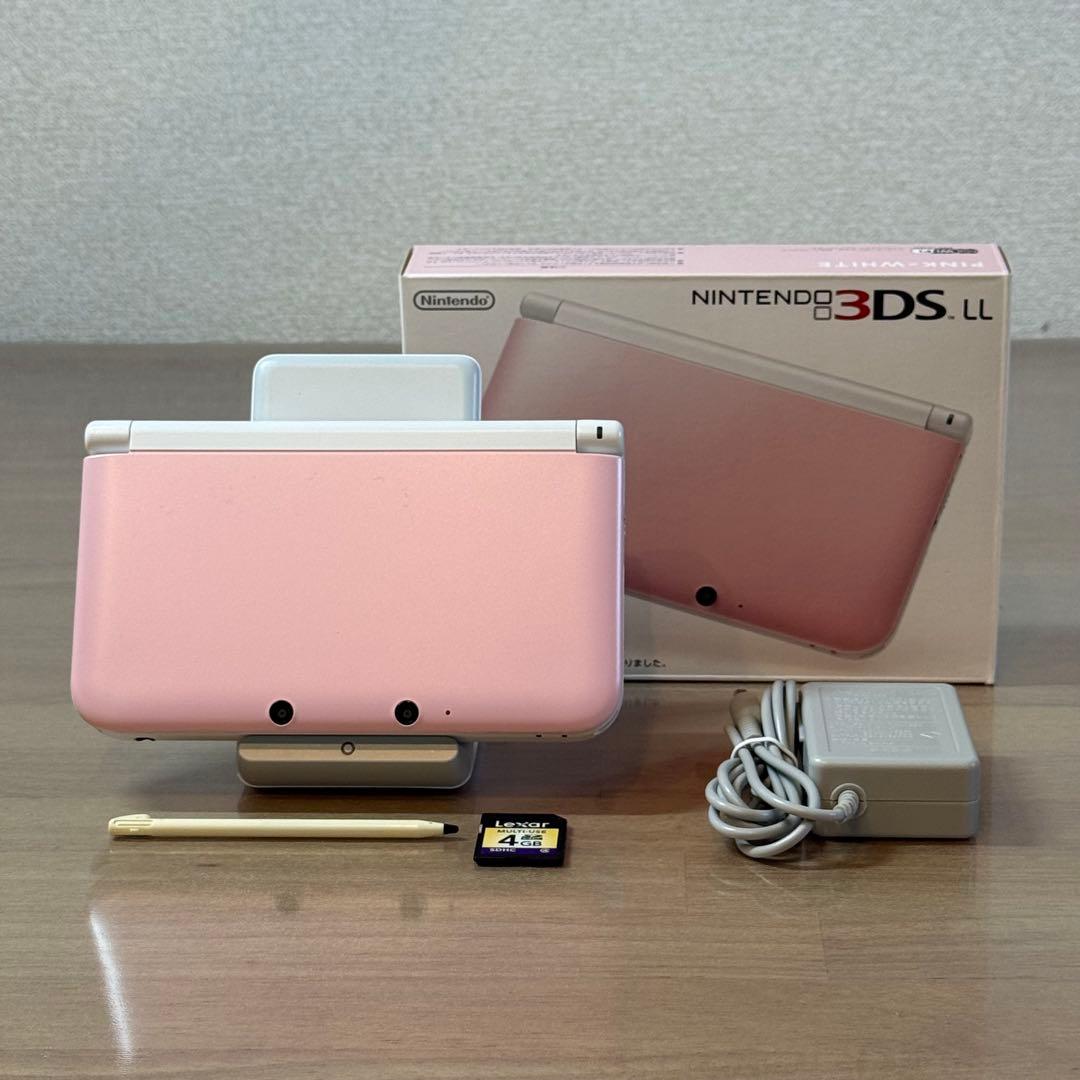 7-121 ニンテンドー3DS LL ピンク×ホワイト 箱付き
