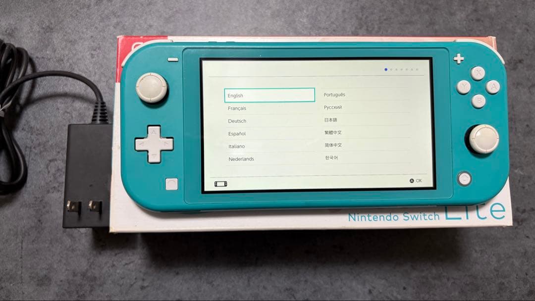 Switchライト ターコイズ (箱付き、充電器付き)