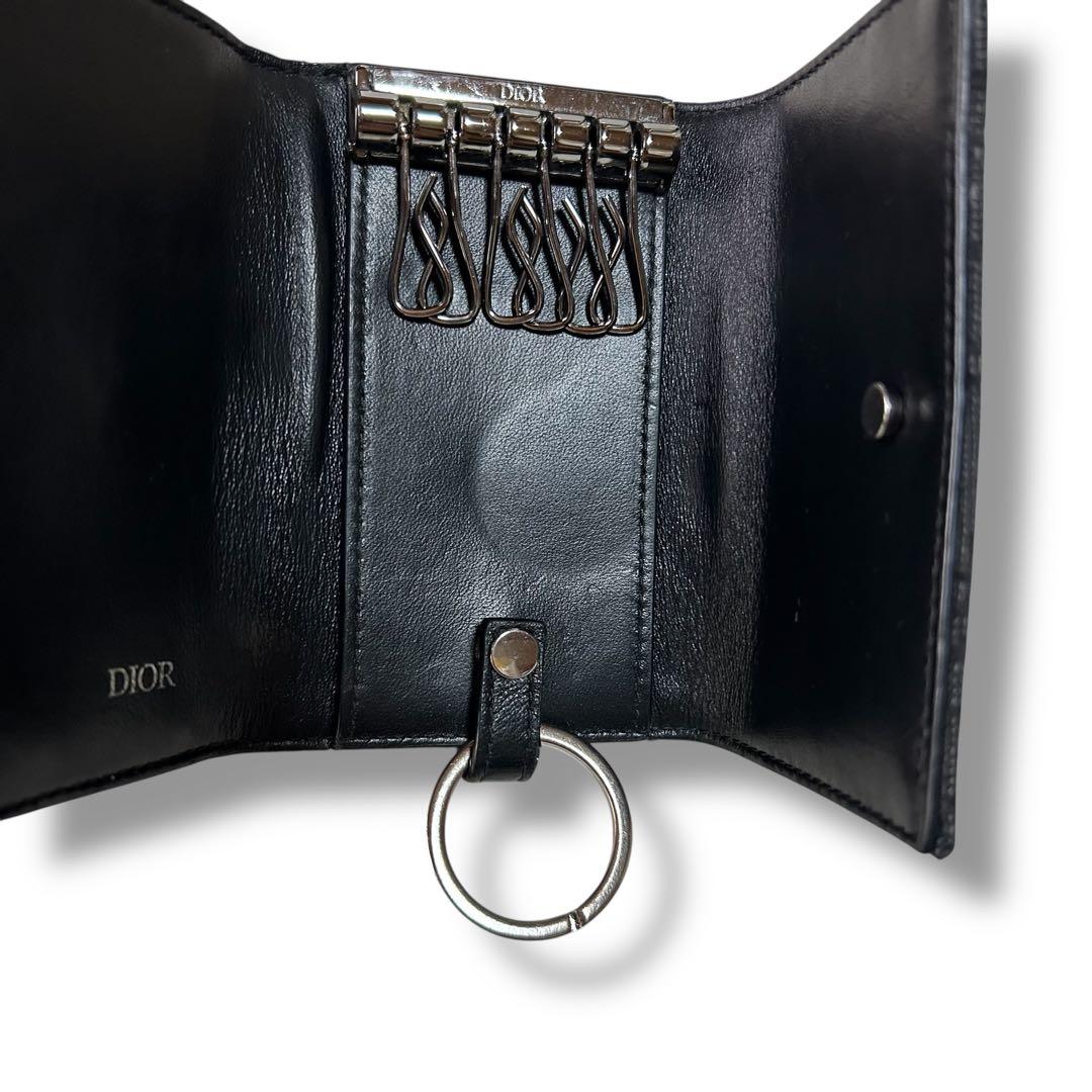 クリスチャンディオール キーケース オブリーク ブラック シルバー 総柄