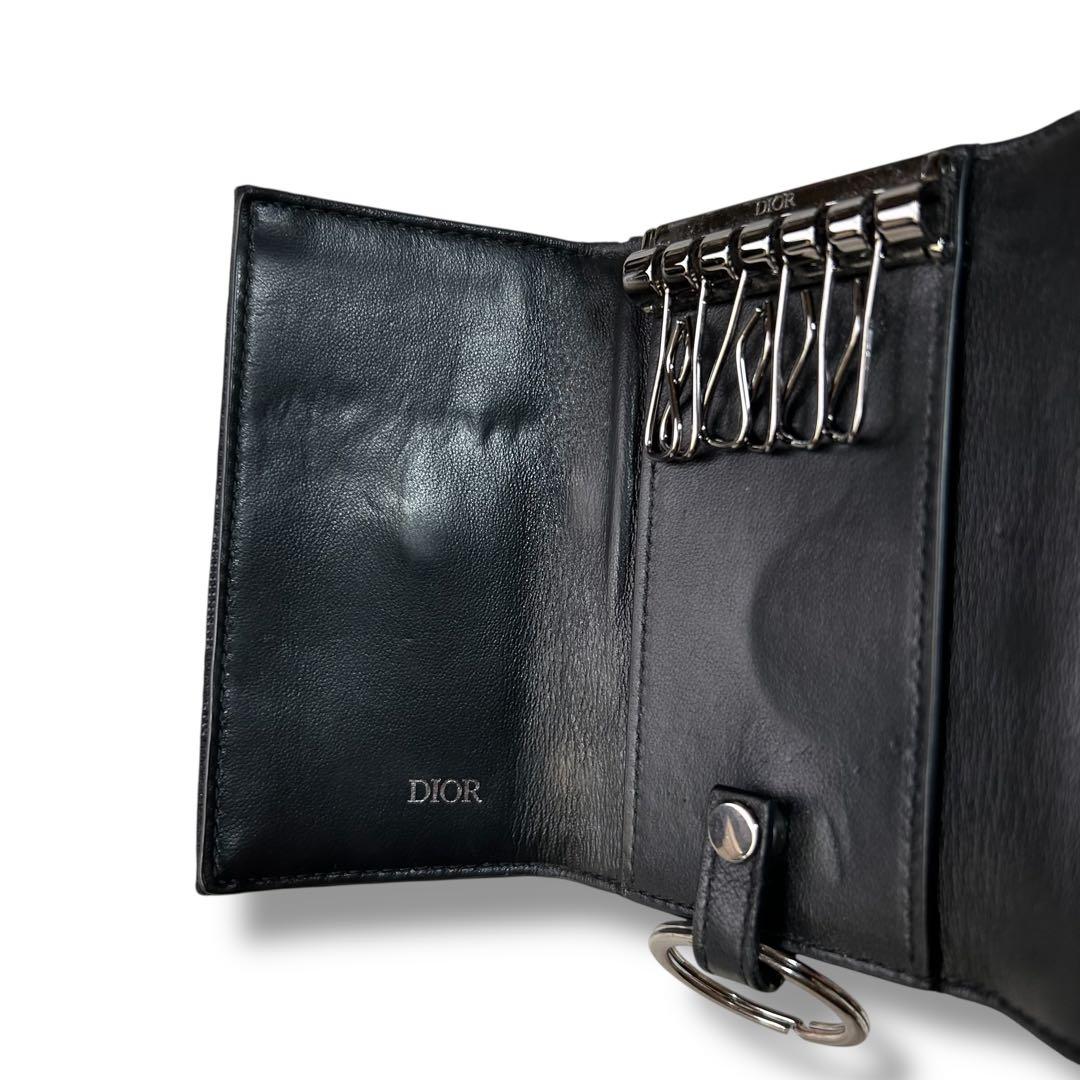 クリスチャンディオール キーケース オブリーク ブラック シルバー 総柄