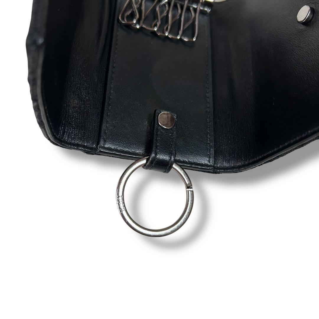 クリスチャンディオール キーケース オブリーク ブラック シルバー 総柄