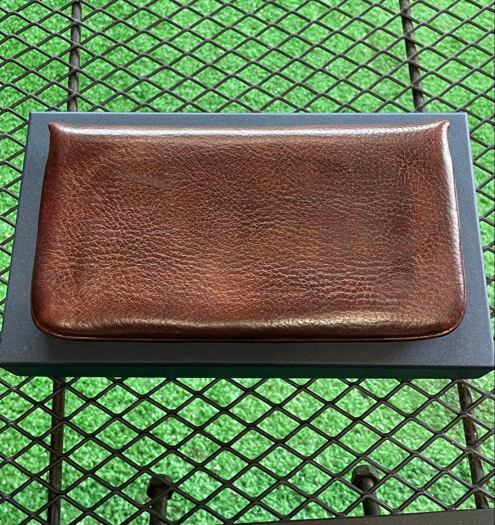 MOTO トラッカーウォレット ブラウンレザー MOTOR ボタン付き