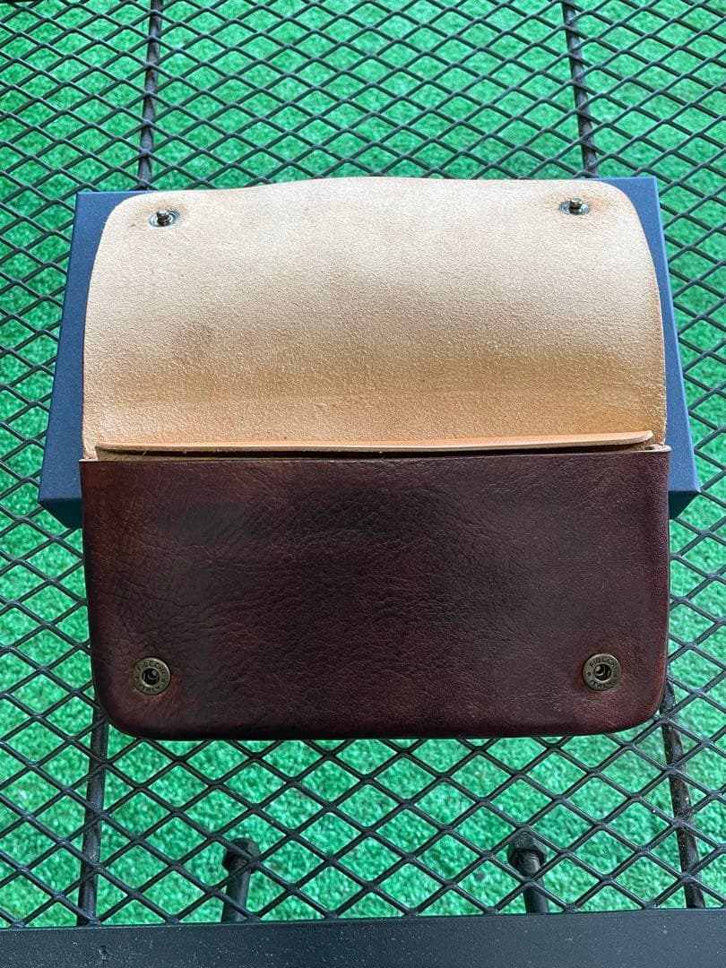 MOTO トラッカーウォレット ブラウンレザー MOTOR ボタン付き