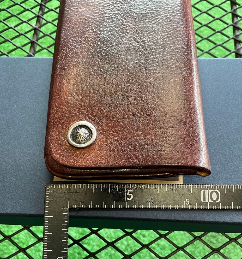 MOTO トラッカーウォレット ブラウンレザー MOTOR ボタン付き