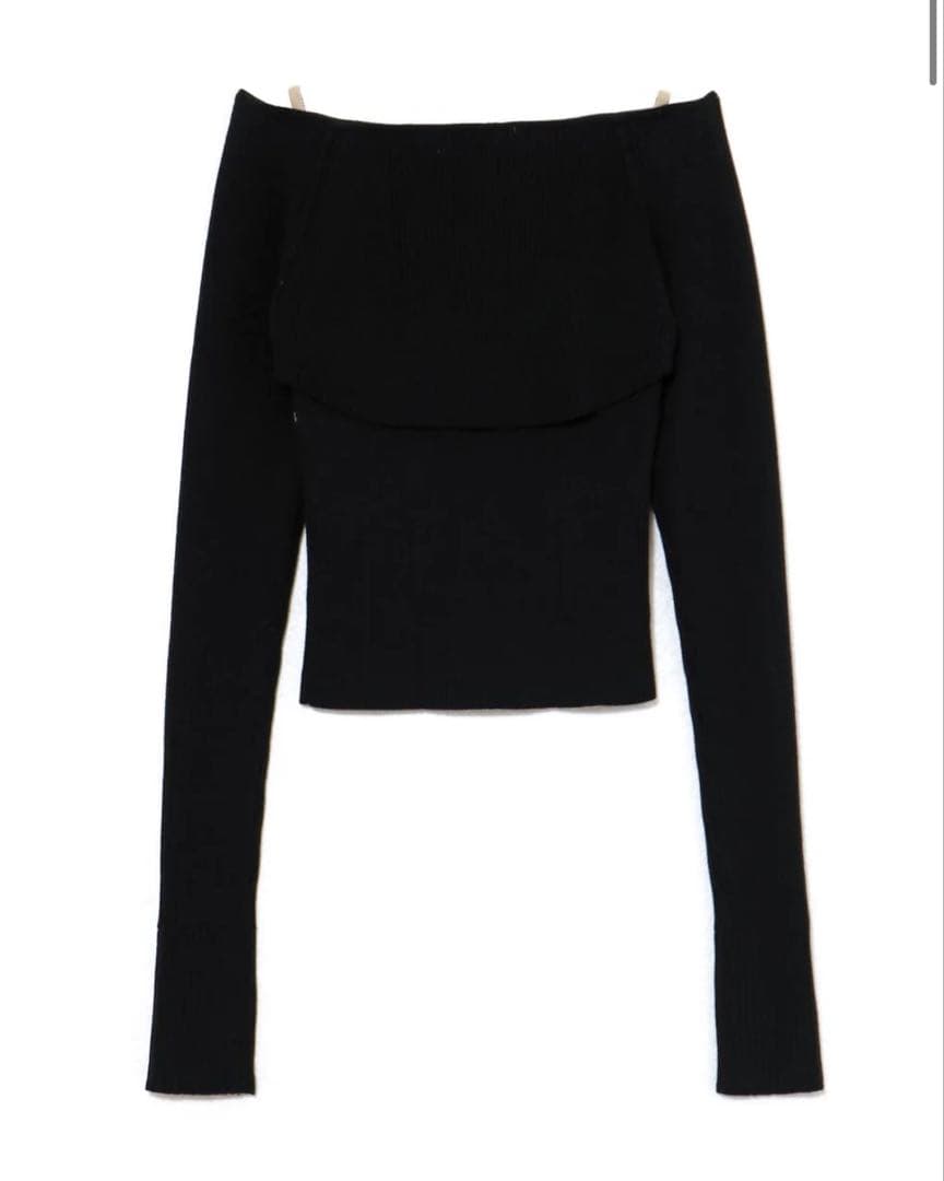 andmary Elf button knit tops blackアンドマリー