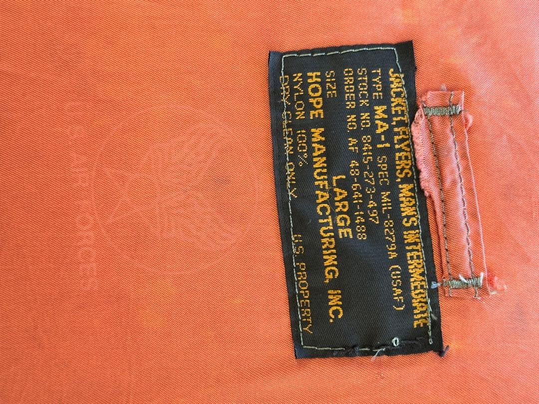 MA-1 フライトジャケット オリーブグリーン　HOPE MFG INC