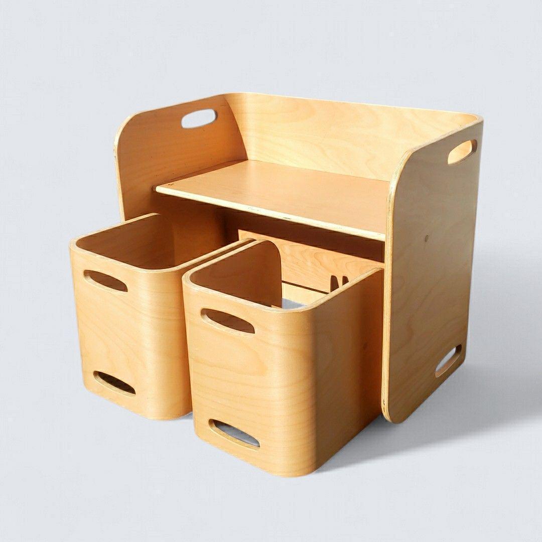 HOPPLEホップル コロコロデスク＆チェア 3点セット ナチュラル