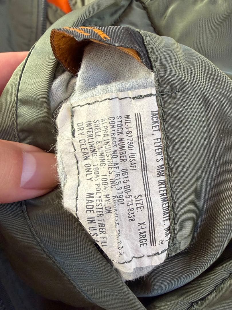 90s USA製 ALPHA MA-1 フライトジャケットサイズ XL値下げ不可