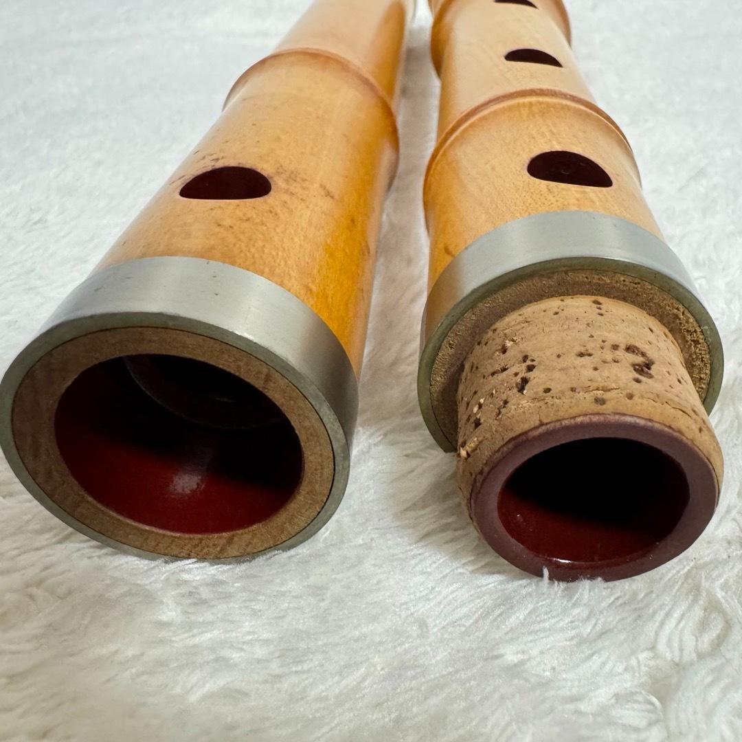 特選品　琴古流　尺八　楓　一尺八寸　中継　2継　地塗り　箱付き　55センチ