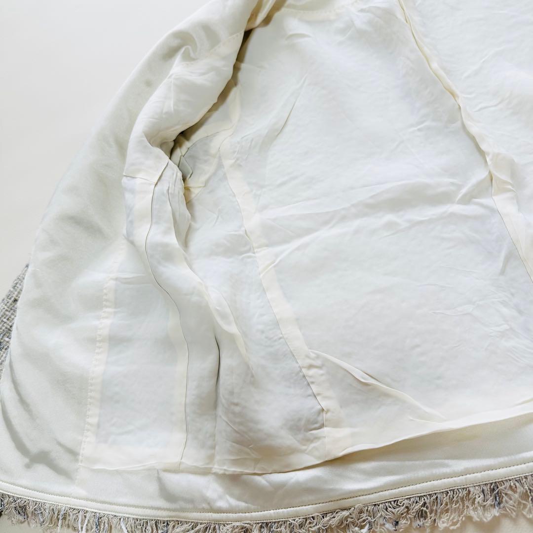 美品　セオリーリュクス　ノーカラーツイードジャケット　フォーマル　セレモニー　M