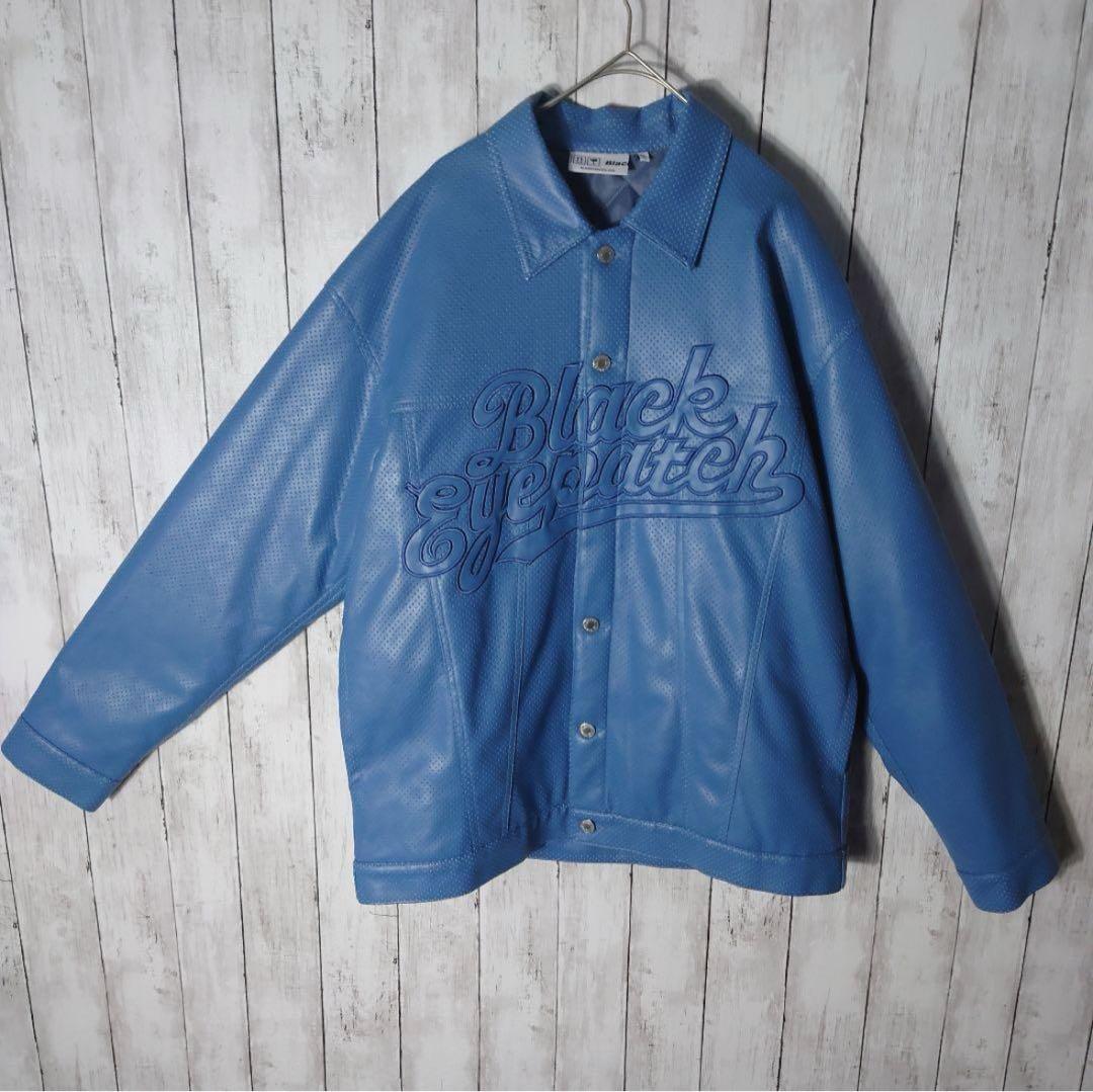 R*Y様 【美品】ブラックアイパッチ　フェイク レザー ジャケット　中綿　スタジ