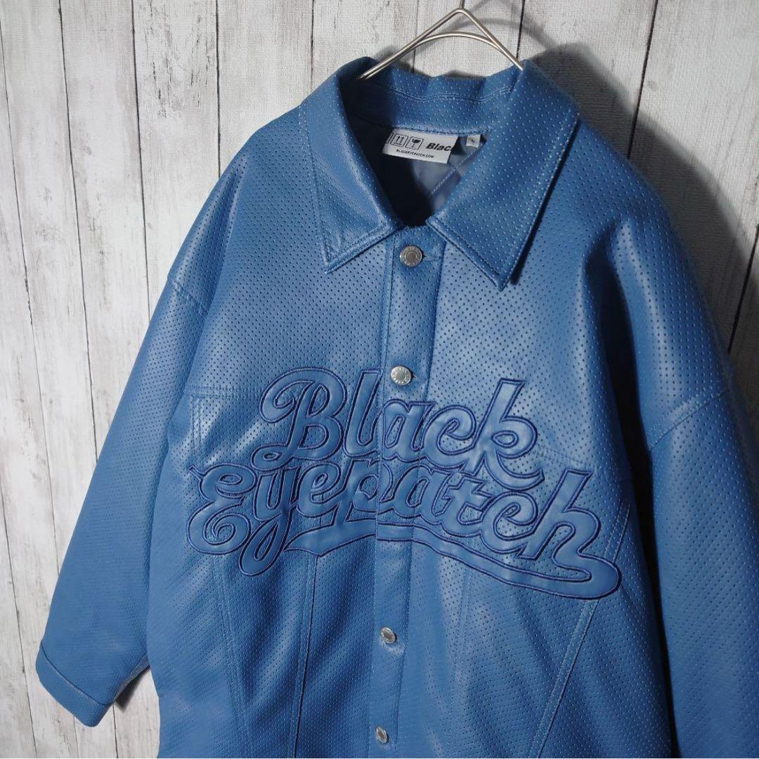 R*Y様 【美品】ブラックアイパッチ　フェイク レザー ジャケット　中綿　スタジ