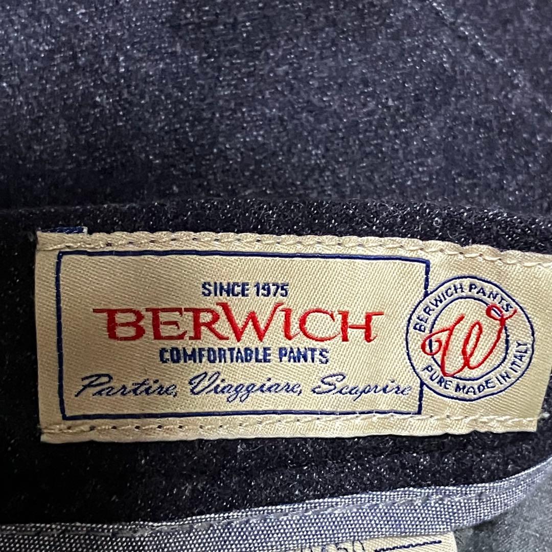 ベルウィッチ BERWICH スラックス 48 グレー ウール ストレッチ