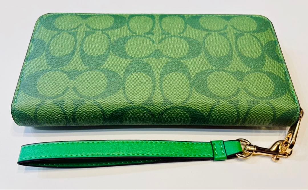 COACH コーチ　グリーン 長財布　c4452