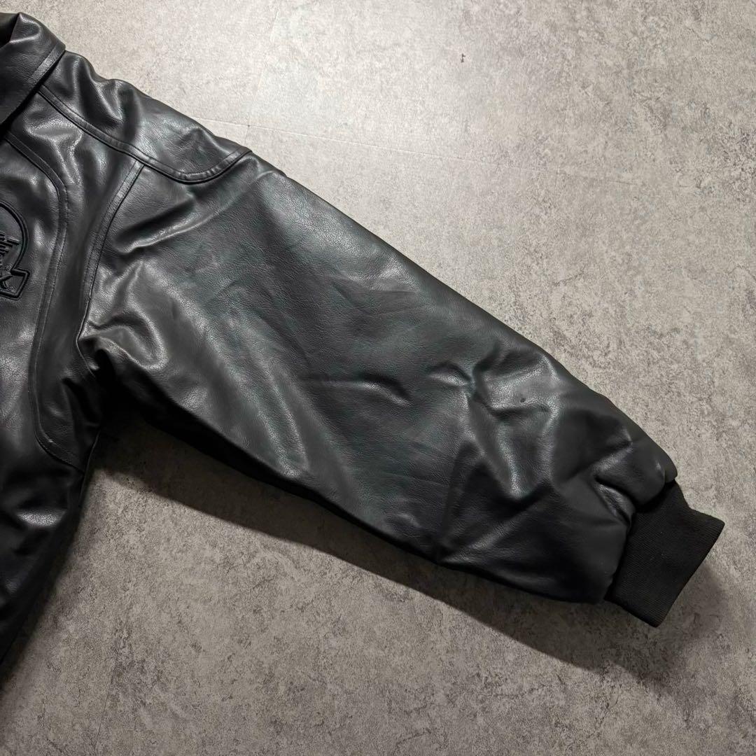 【希少品】AVIREX スタジャン　XL バッグロゴ　PVC レザージャケット