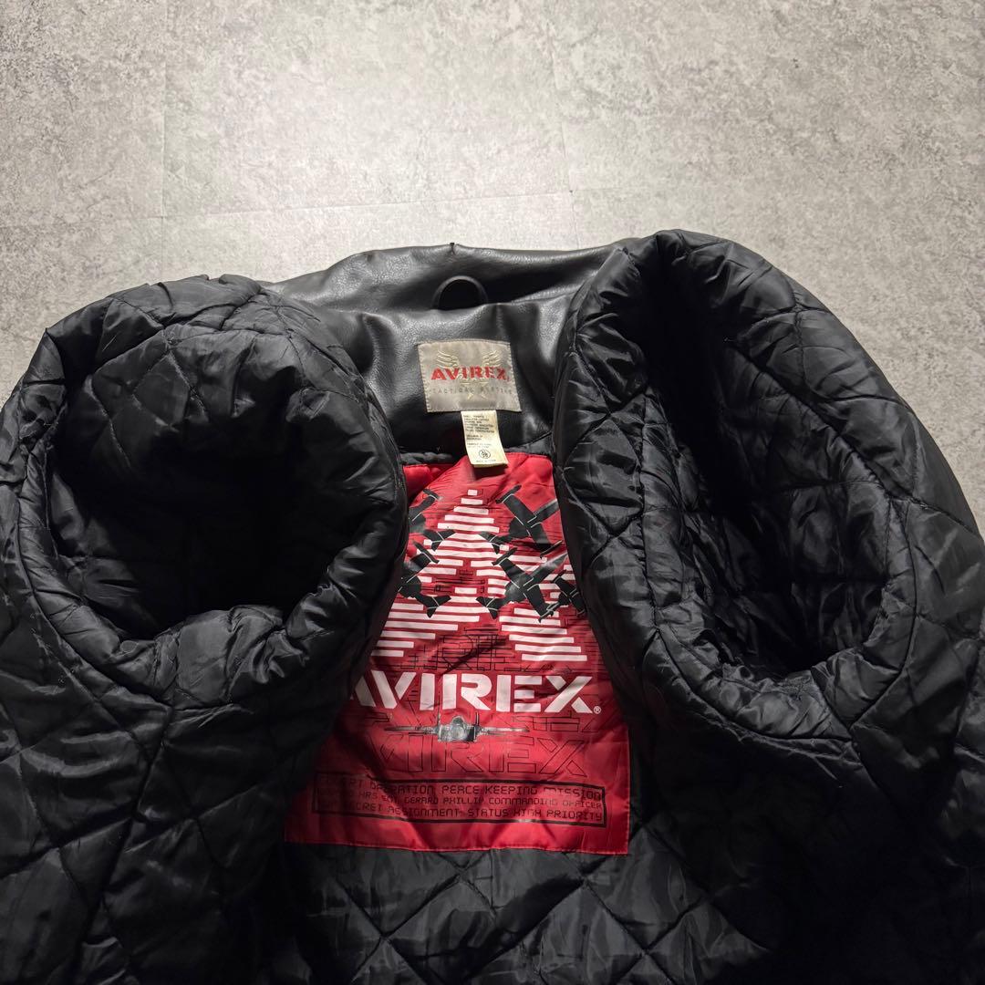 【希少品】AVIREX スタジャン　XL バッグロゴ　PVC レザージャケット