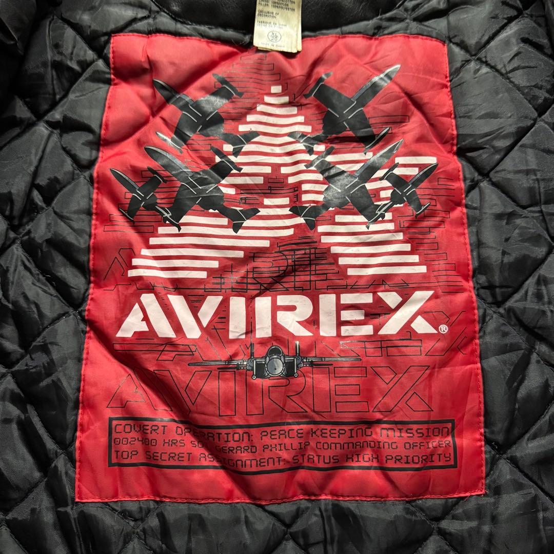 【希少品】AVIREX スタジャン　XL バッグロゴ　PVC レザージャケット