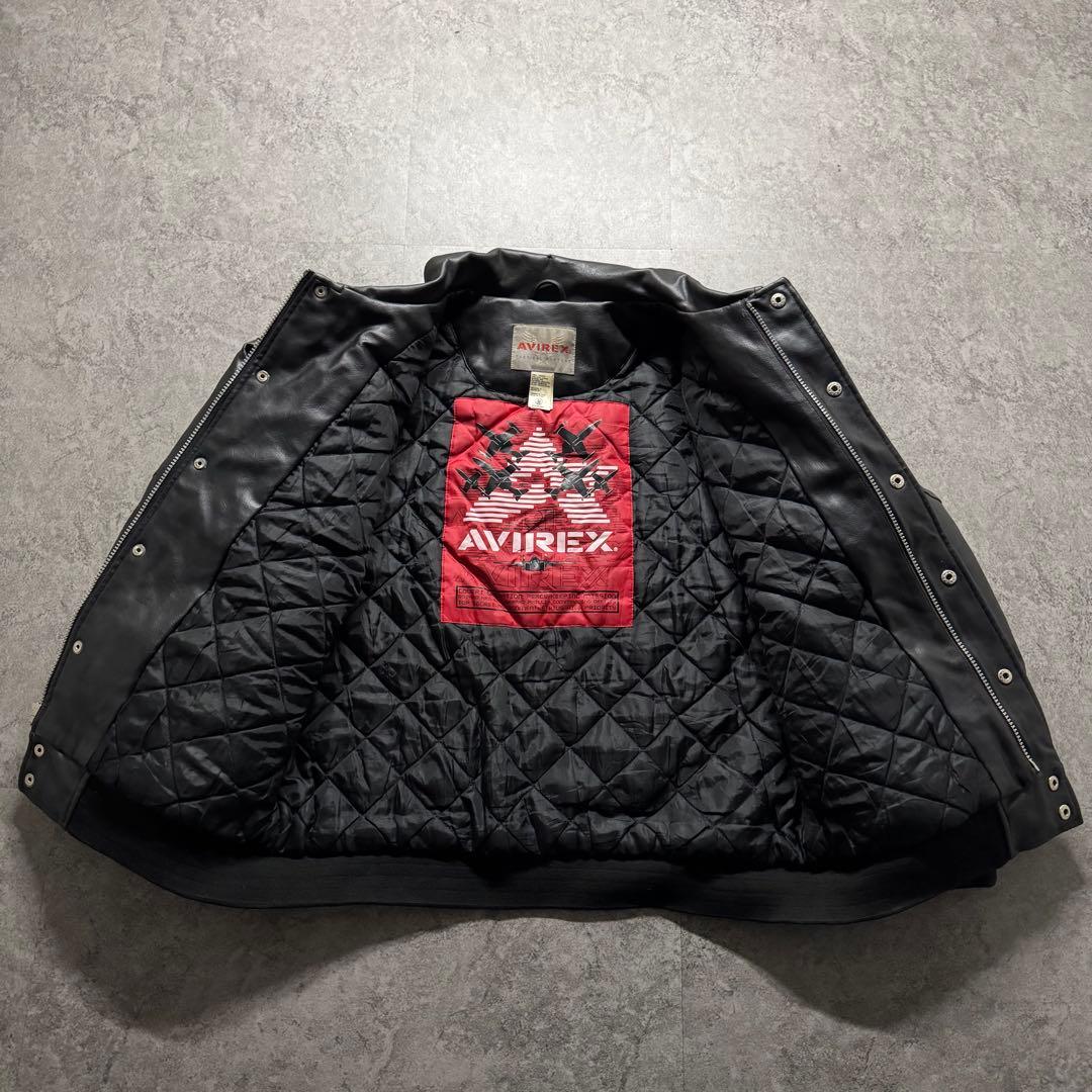 【希少品】AVIREX スタジャン　XL バッグロゴ　PVC レザージャケット