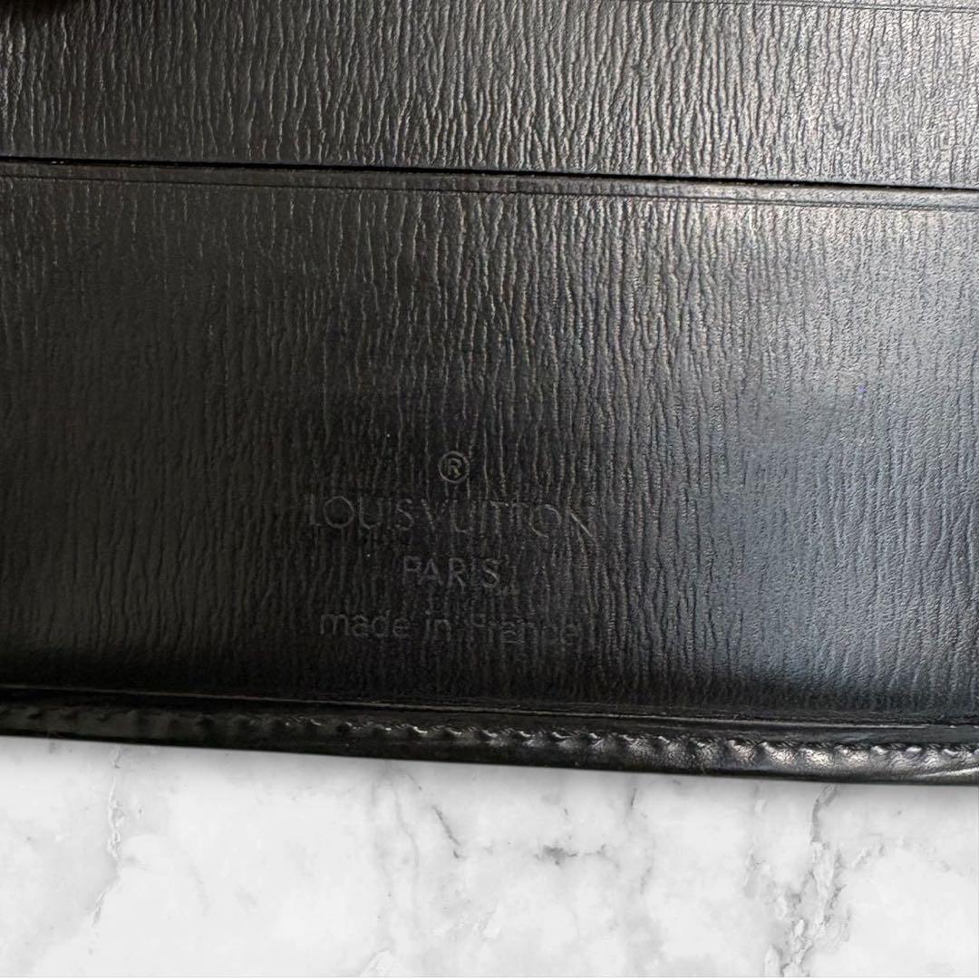 美品✨ ルイヴィトン ポルトフォイユマルコ　エピ　黒　二つ折り財布
