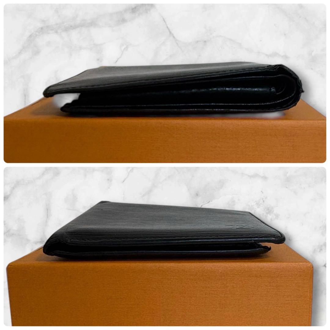 美品✨ ルイヴィトン ポルトフォイユマルコ　エピ　黒　二つ折り財布