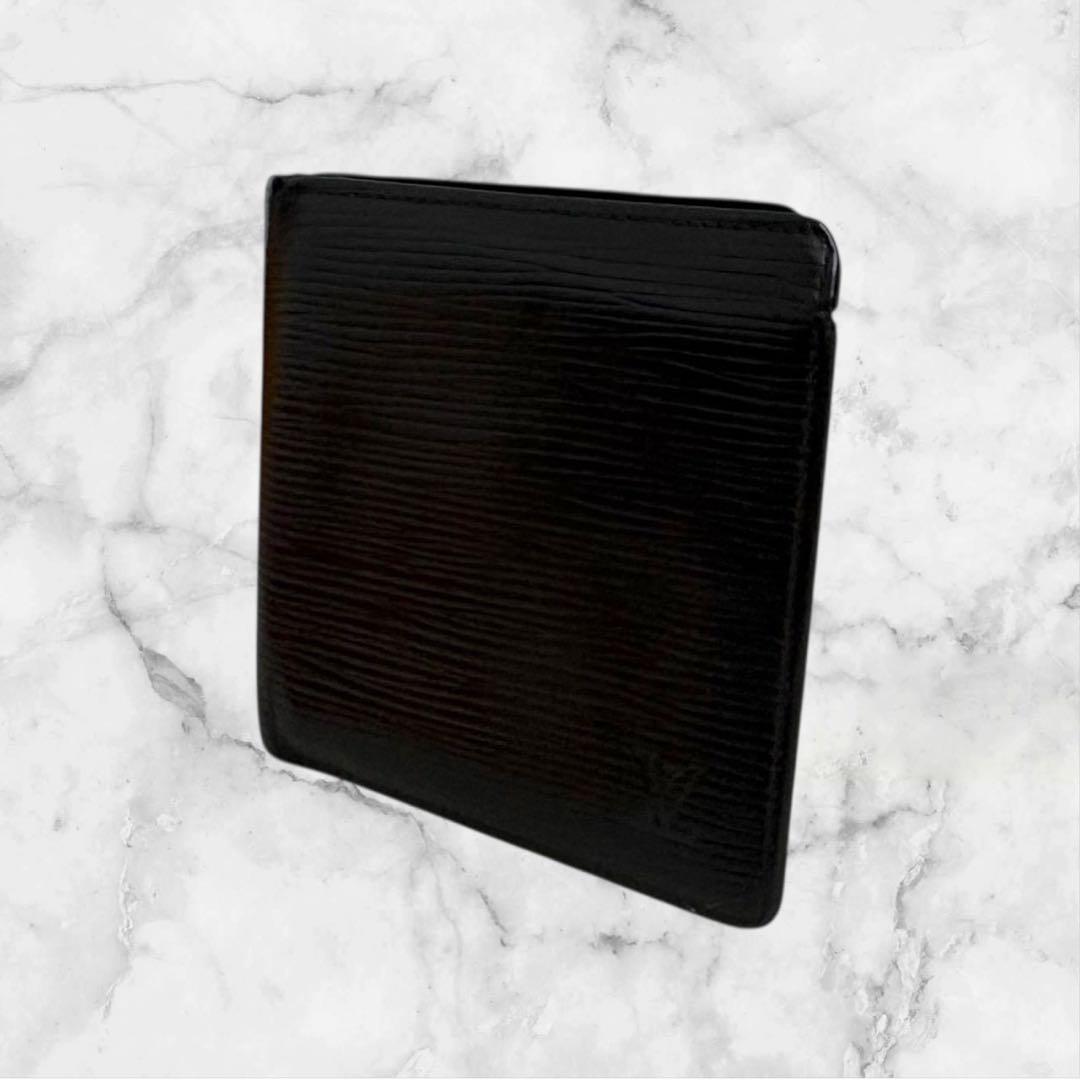 美品✨ ルイヴィトン ポルトフォイユマルコ　エピ　黒　二つ折り財布