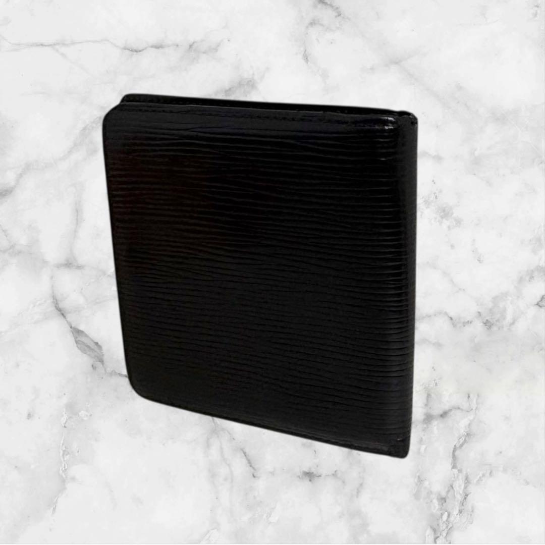美品✨ ルイヴィトン ポルトフォイユマルコ　エピ　黒　二つ折り財布