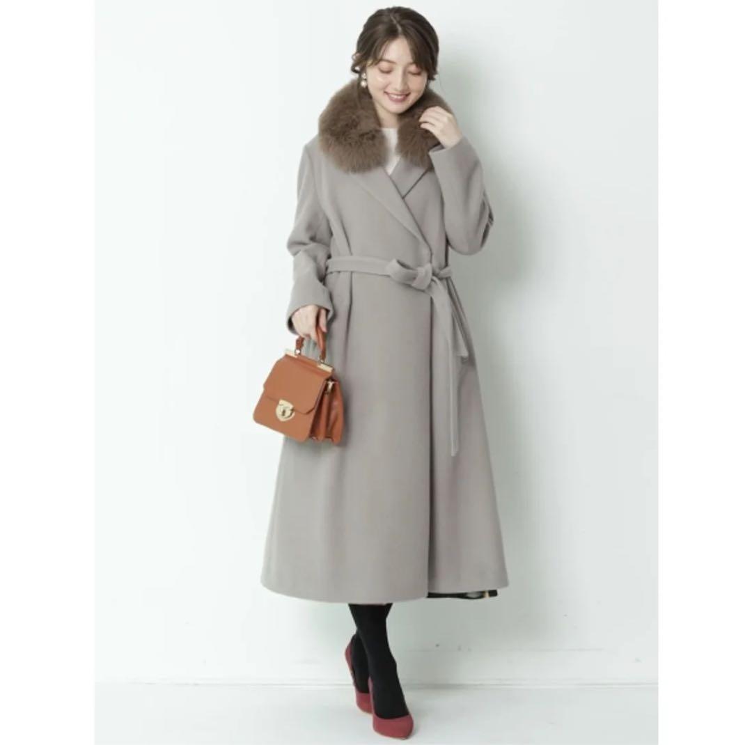 アプワイザーリッシェ⭐︎ファーマフラー付ベルテッドコート