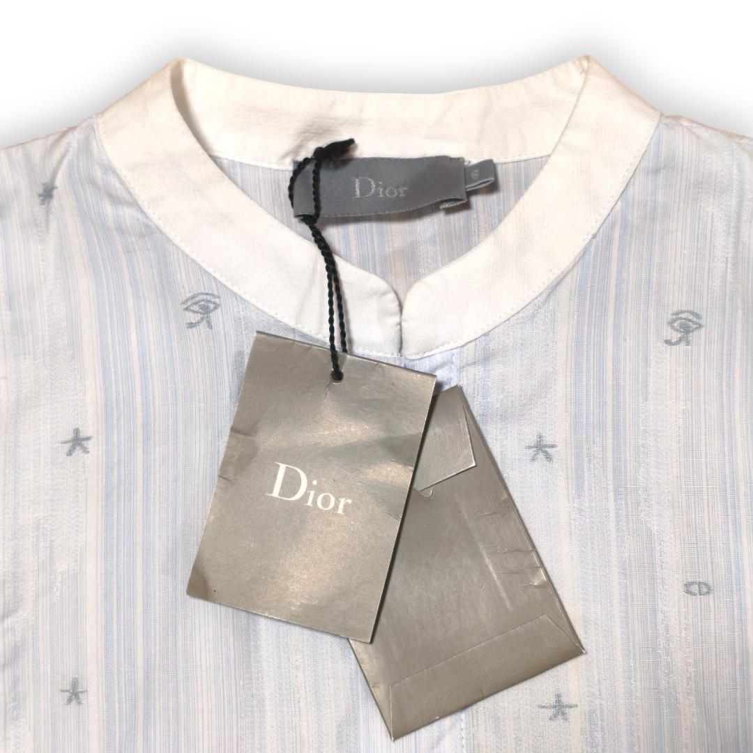 定価40,700円 ディオール キッズ マオカラー シャツ 110 刺繍 総柄