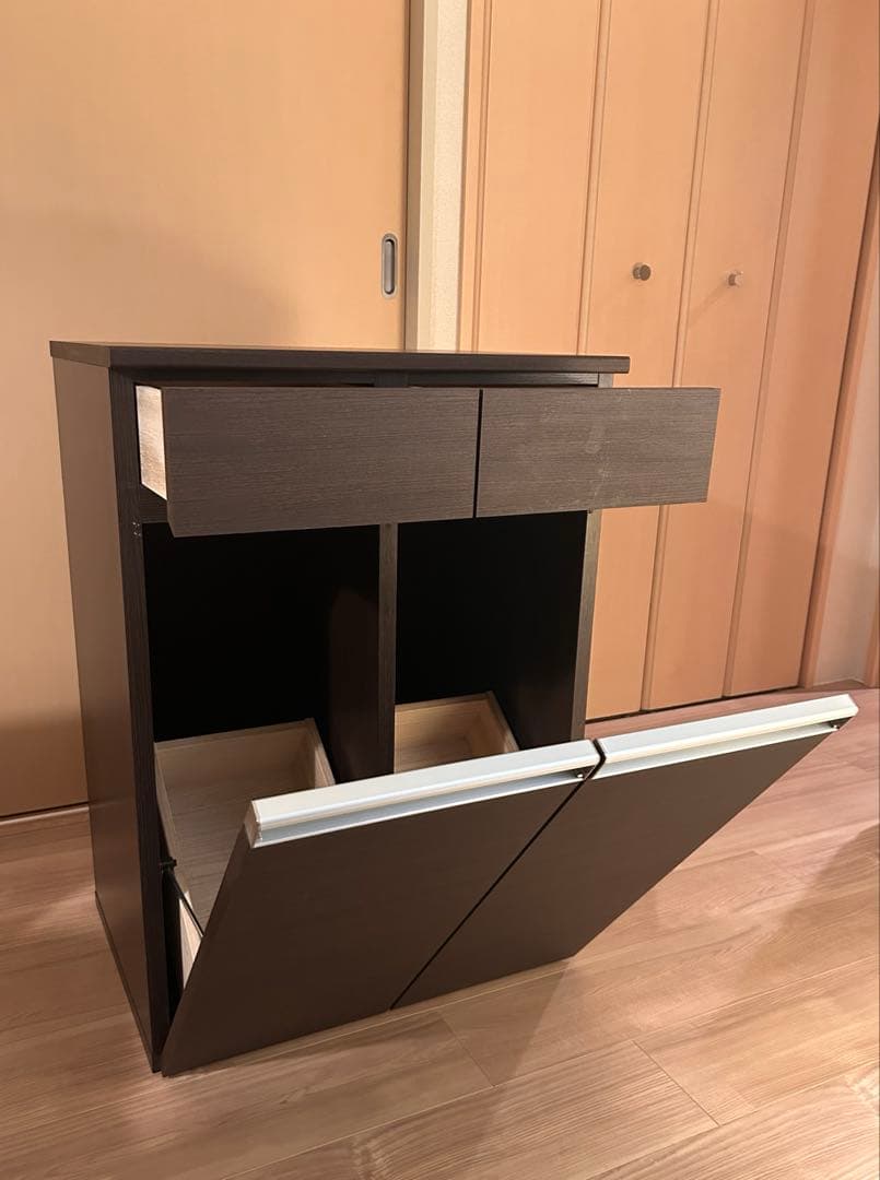 クロシオ　分別ゴミ箱　ダイニングダストボックス　2D ブラウン