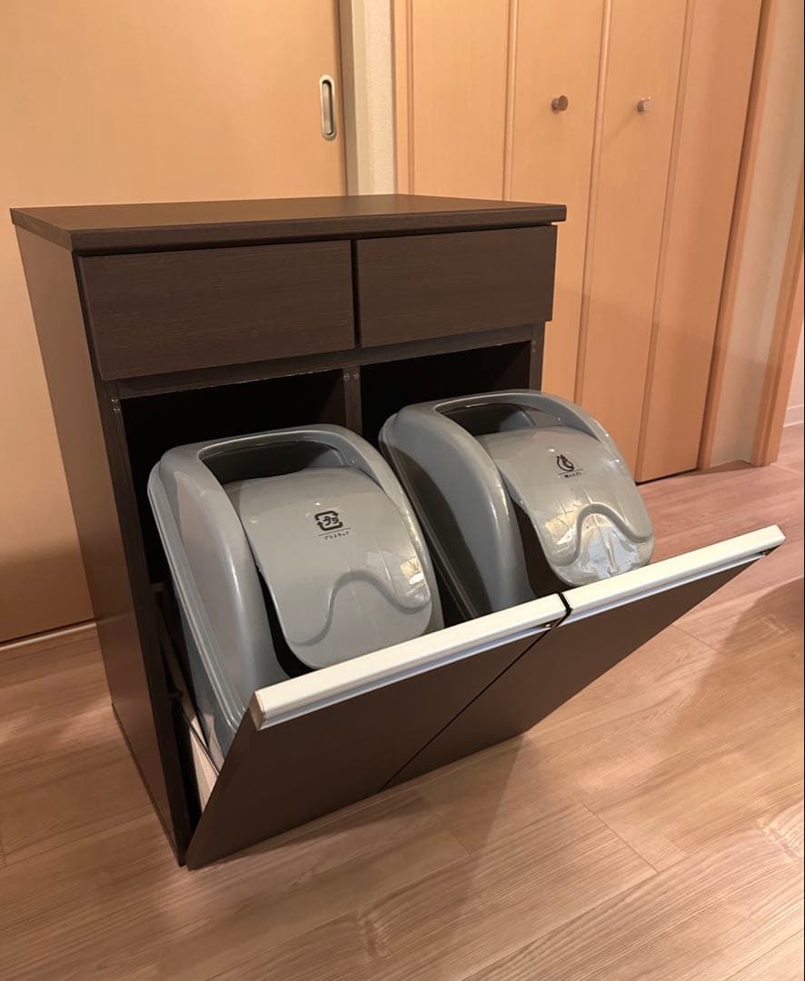 クロシオ　分別ゴミ箱　ダイニングダストボックス　2D ブラウン